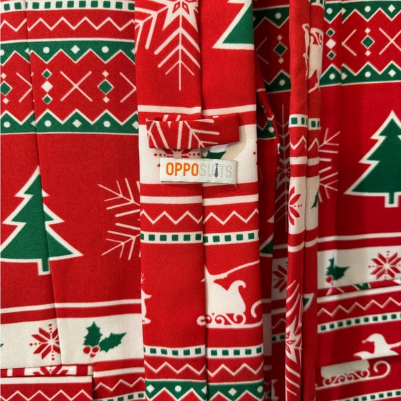 🎄 Opposuits Matching Ugly Christmas/Holiday Sweater Print Sport Jacket & Tie Set - Picture 5 of 10